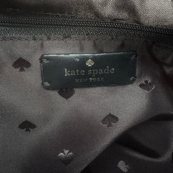 Kate Spade Carley Nylon Flap Backpack Black Drawstring Preppy Casual Athleisure - Picture 14 of 16